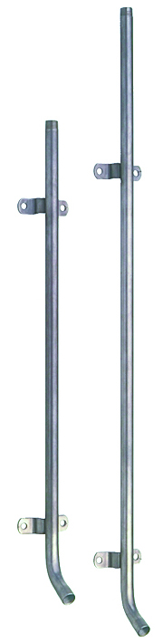 Nippelrohrhalterung, rostfreier Stahl, 100 cm mit zwei Wandhalterungen, 1/2", 30 °